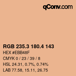 カラーコード: RGB 235.3 180.4 143 | qconv.com