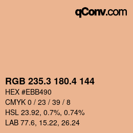 カラーコード: RGB 235.3 180.4 144 | qconv.com
