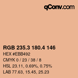 カラーコード: RGB 235.3 180.4 146 | qconv.com