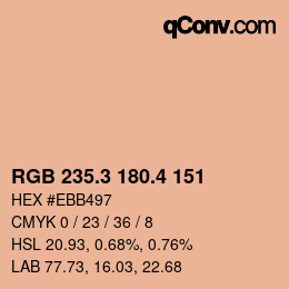 カラーコード: RGB 235.3 180.4 151 | qconv.com