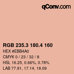 カラーコード: RGB 235.3 180.4 160 | qconv.com