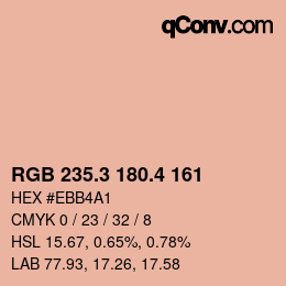 カラーコード: RGB 235.3 180.4 161 | qconv.com