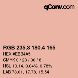 カラーコード: RGB 235.3 180.4 165 | qconv.com