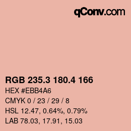 カラーコード: RGB 235.3 180.4 166 | qconv.com