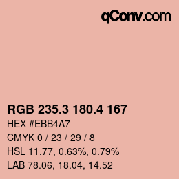 カラーコード: RGB 235.3 180.4 167 | qconv.com