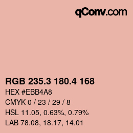 カラーコード: RGB 235.3 180.4 168 | qconv.com