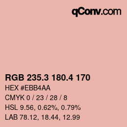 カラーコード: RGB 235.3 180.4 170 | qconv.com