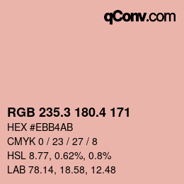 カラーコード: RGB 235.3 180.4 171 | qconv.com