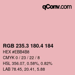 カラーコード: RGB 235.3 180.4 184 | qconv.com