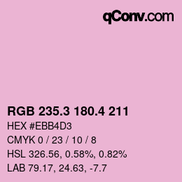 カラーコード: RGB 235.3 180.4 211 | qconv.com