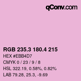 カラーコード: RGB 235.3 180.4 215 | qconv.com