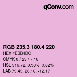 カラーコード: RGB 235.3 180.4 220 | qconv.com