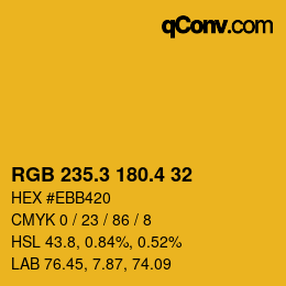 カラーコード: RGB 235.3 180.4 32 | qconv.com