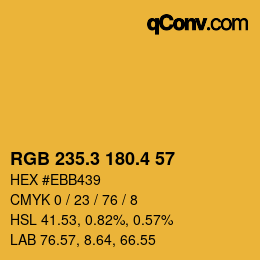 カラーコード: RGB 235.3 180.4 57 | qconv.com