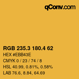 カラーコード: RGB 235.3 180.4 62 | qconv.com