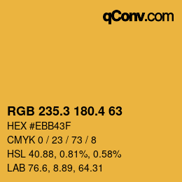 カラーコード: RGB 235.3 180.4 63 | qconv.com
