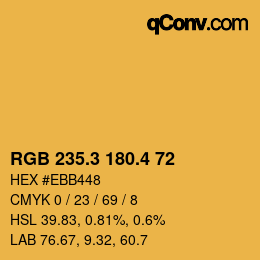 カラーコード: RGB 235.3 180.4 72 | qconv.com