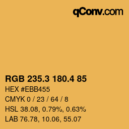カラーコード: RGB 235.3 180.4 85 | qconv.com