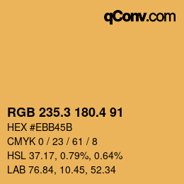 カラーコード: RGB 235.3 180.4 91 | qconv.com