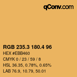 カラーコード: RGB 235.3 180.4 96 | qconv.com