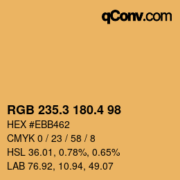 カラーコード: RGB 235.3 180.4 98 | qconv.com