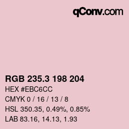 カラーコード: RGB 235.3 198 204 | qconv.com