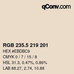 Color code: RGB 235.5 219 201 | qconv.com