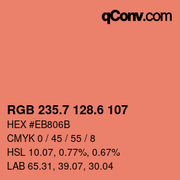 カラーコード: RGB 235.7 128.6 107 | qconv.com