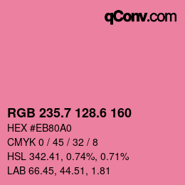 カラーコード: RGB 235.7 128.6 160 | qconv.com