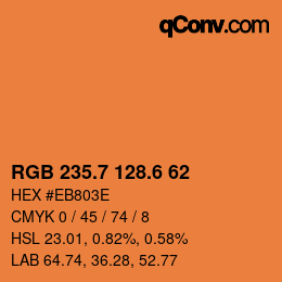 カラーコード: RGB 235.7 128.6 62 | qconv.com