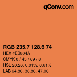 カラーコード: RGB 235.7 128.6 74 | qconv.com