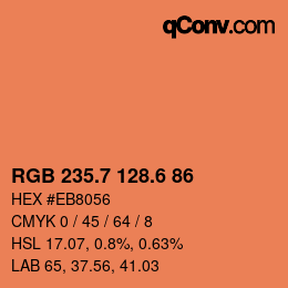 カラーコード: RGB 235.7 128.6 86 | qconv.com
