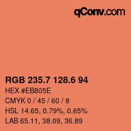 カラーコード: RGB 235.7 128.6 94 | qconv.com