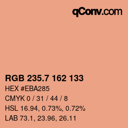 カラーコード: RGB 235.7 162 133 | qconv.com