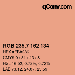 カラーコード: RGB 235.7 162 134 | qconv.com