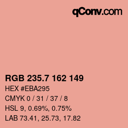 カラーコード: RGB 235.7 162 149 | qconv.com