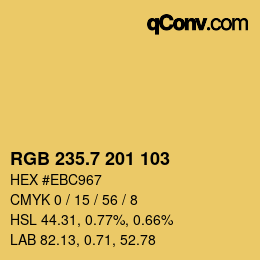 カラーコード: RGB 235.7 201 103 | qconv.com