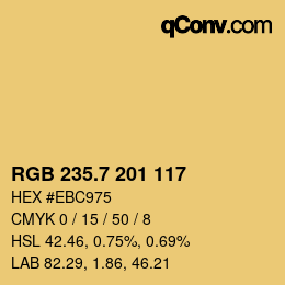 カラーコード: RGB 235.7 201 117 | qconv.com