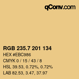 カラーコード: RGB 235.7 201 134 | qconv.com