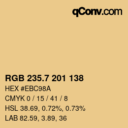 カラーコード: RGB 235.7 201 138 | qconv.com