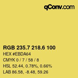 カラーコード: RGB 235.7 218.6 100 | qconv.com