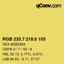 カラーコード: RGB 235.7 218.6 105 | qconv.com