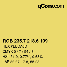 カラーコード: RGB 235.7 218.6 109 | qconv.com