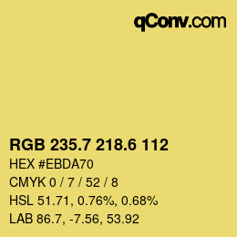カラーコード: RGB 235.7 218.6 112 | qconv.com