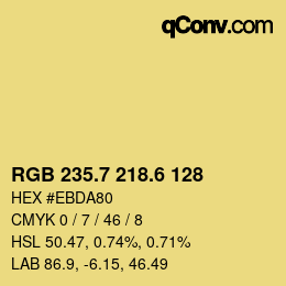カラーコード: RGB 235.7 218.6 128 | qconv.com