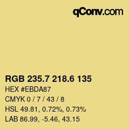 カラーコード: RGB 235.7 218.6 135 | qconv.com