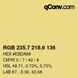 カラーコード: RGB 235.7 218.6 136 | qconv.com