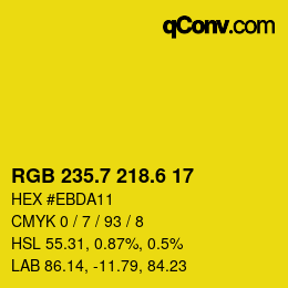 カラーコード: RGB 235.7 218.6 17 | qconv.com