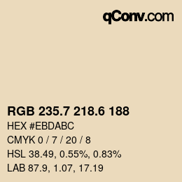 カラーコード: RGB 235.7 218.6 188 | qconv.com