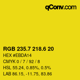 カラーコード: RGB 235.7 218.6 20 | qconv.com